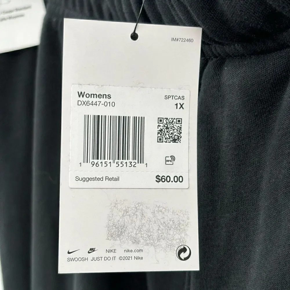 Nike Standard Fit Mid Rise Sweatpants Black‎ Women’s 1X NWT